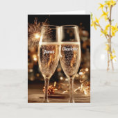 Festive Champagne Celebration Moment Karte (Gelbe Blume)