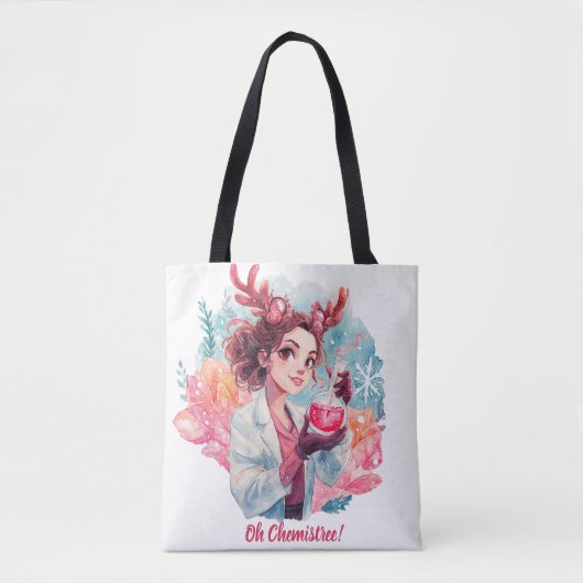 Festive Chemist Girl Watercolor Science Art Tasche (Vorderseite)