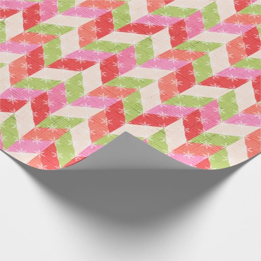 Festive Chevron christmas Geschenkpapier (Ecke)