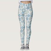 Festive Chic Floral Mandala Snow Flakes Pattern Leggings (Vorderseite)