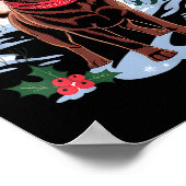 Festive Chocolate Lab In Snowy Forest Winter Xmas Poster (Ecke)