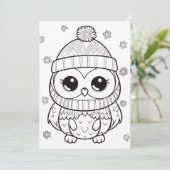 Festive Christmas add text owl Feiertagskarte (Stehend Vorderseite)