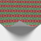 Festive Christmas Argyle Pattern Geschenkpapier (Ecke)