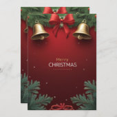 Festive Christmas Bells and Ornaments design Ankündigung (Vorne/Hinten)