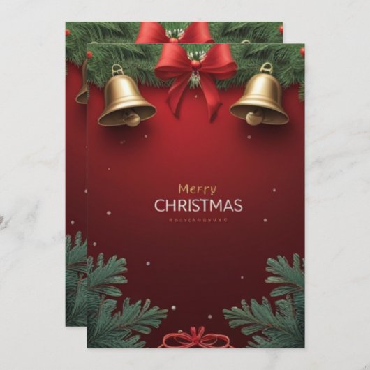 Festive Christmas Bells and Ornaments design Ankündigung (Vorne/Hinten)