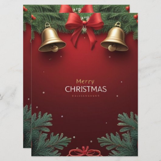 Festive Christmas Bells and Ornaments design  Ankündigung (Vorne/Hinten)