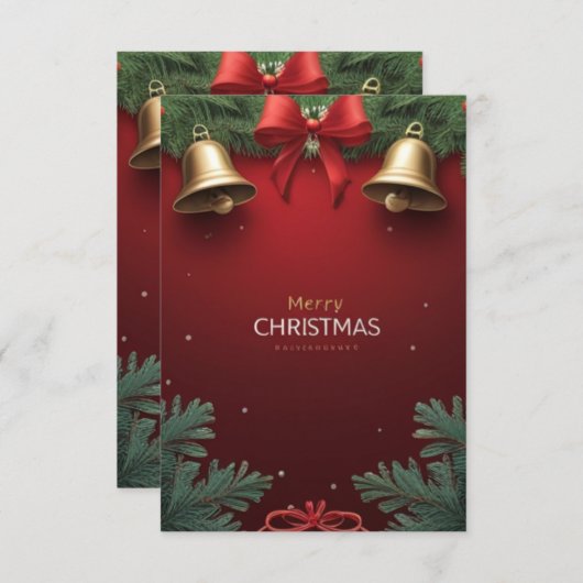 Festive Christmas Bells and Ornaments design Ankündigung (Vorne/Hinten)