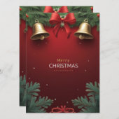 Festive Christmas Bells and Ornaments design Ankündigung (Vorne/Hinten)