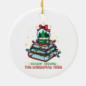 Festive Christmas Book Lover Keramik Ornament (Hinten)
