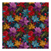 Festive Christmas Botanical Pattern Poster (Vorderseite)