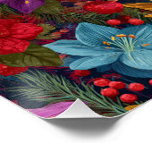 Festive Christmas Botanical Pattern Poster (Ecke)