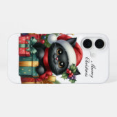 Festive Christmas Cat customizable iPhone 16 Hülle (Rückseite (Horizontal))