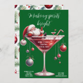 Festive Christmas Cocktail Party Einladung (Vorne/Hinten)