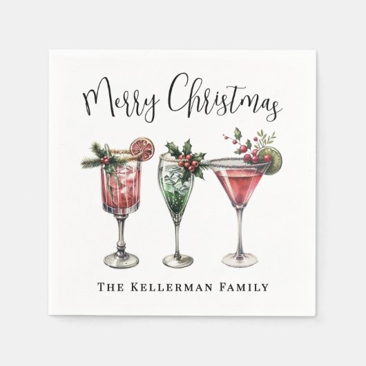 Festive Christmas Cocktail Serviette (Vorderseite)