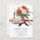 Festive Christmas Dinner Invitation Einladung (Vorderseite)