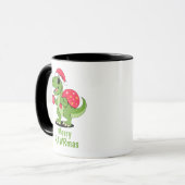 Festive Christmas Dinosaur  Tasse (Vorderseite Links)
