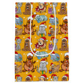 Festive Christmas Dogs and Cats  Mittlere Geschenktüte (Rückseite)