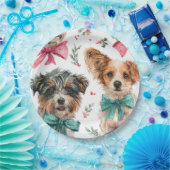 Festive Christmas Dogs Paper Plates Pappteller (Party)