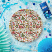 Festive Christmas Doodle Paper Plate Pappteller (Party)