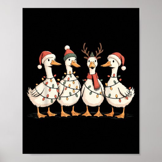 Festive Christmas Ducks Decorative Jolly Xmas Holi Poster (Vorne)