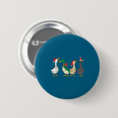Festive Christmas Ducks Decorative Xmas Lights San Button (Vorne & Hinten)