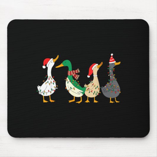 Festive Christmas Ducks Decorative Xmas Lights San Mousepad (Vorne)