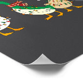 Festive Christmas Ducks Decorative Xmas Lights San Poster (Ecke)