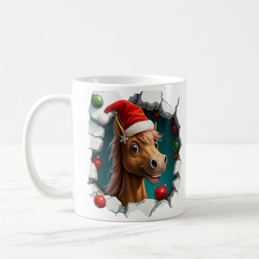 Festive Christmas Featuring Cheerful Horse Design Kaffeetasse (Links)