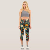 Festive Christmas Floral | Holiday Botanical Capri Leggings (Vorderseite)