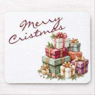 Festive Christmas Gift Boxes Artwork Mousepad