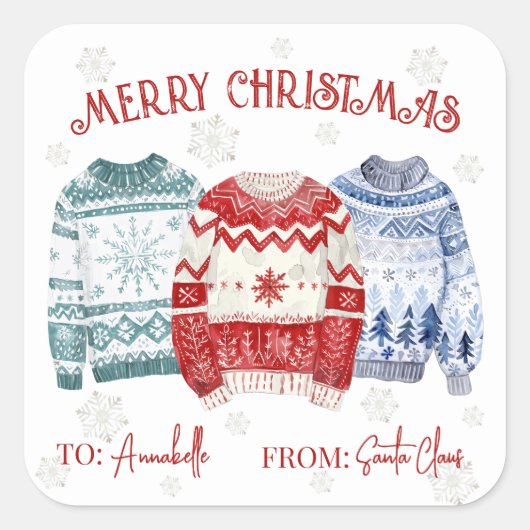 Festive Christmas Gift Tag Sticker (Vorderseite)