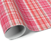 Festive Christmas Gift Wrapped in Red Plaid Geschenkpapier (Rolleneckpunkt)