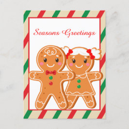 Festive Christmas gingerbread add text Feiertagspostkarte