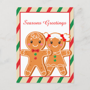 Festive Christmas gingerbread add text Feiertagspostkarte