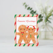 Festive Christmas gingerbread add text Feiertagspostkarte (Stehend Vorderseite)