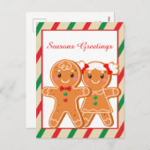 Festive Christmas gingerbread add text Feiertagspostkarte (Vorne/Hinten)