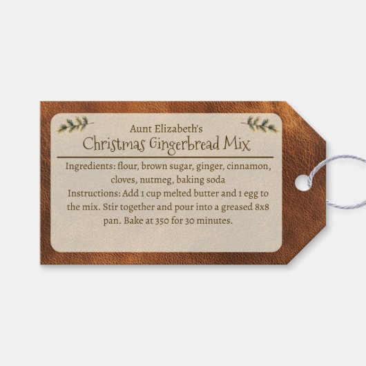 Festive Christmas Gingerbread Mix Personalized Geschenkanhänger (Vorderseite (Horizontal))