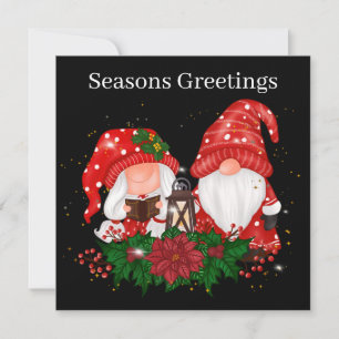 festive Christmas gnome add sentiment Holiday Card Feiertagskarte