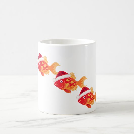 Festive Christmas Goldfish – Cute Holiday Fish Kaffeetasse (Mittel)
