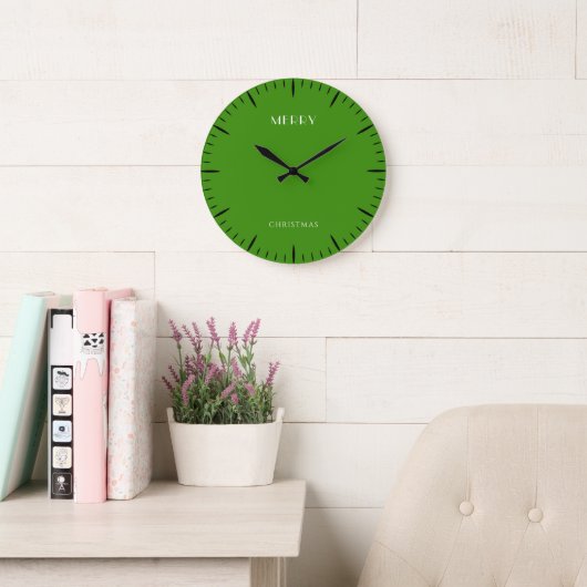 Festive Christmas Green Oversized Wall Clock Große Wanduhr (Lesesaal)