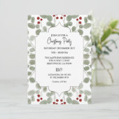 Festive Christmas Holiday Party Custom Einladung (Stehend Vorderseite)