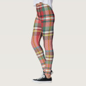Festive Christmas Holiday Plaid Rustic Red Leggings (Links)
