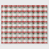 Festive Christmas | Holiday Plaid & Snowflake Desi Geschenkpapier (Flach)