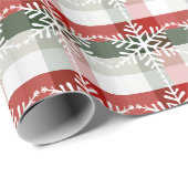 Festive Christmas | Holiday Plaid & Snowflake Desi Geschenkpapier (Rolleneckpunkt)