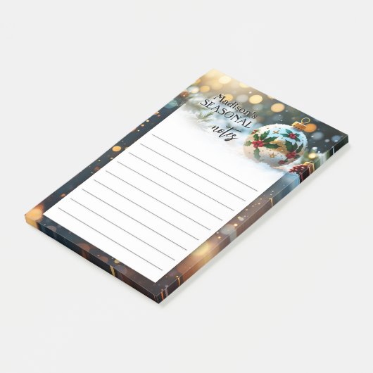 Festive Christmas Holidays Post-it Klebezettel (angewinkelt)