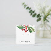 FESTIVE CHRISTMAS HOLLY BERRY STUD EARRING DISPLAY QUADRATISCHE VISITENKARTE (Stehend Vorderseite)