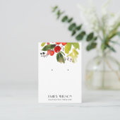 FESTIVE CHRISTMAS HOLLY BERRY STUD EARRING DISPLAY VISITENKARTE (Stehend Vorderseite)