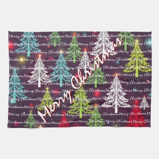 Festive Christmas Luxury Christmas Trees Geschirrtuch (Horizontal)