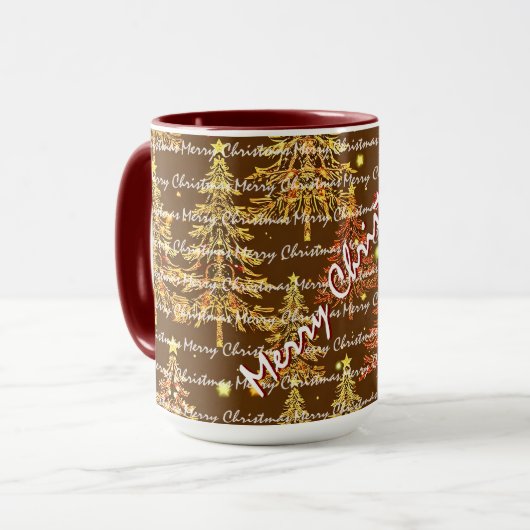 Festive Christmas Luxury Christmas Trees Tasse (Vorderseite Links)