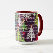 Festive Christmas Luxury Christmas Trees Tasse (VorderseiteRechts)